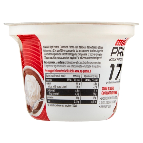 Milk Pro High Protein Coppa Cioccolato Panna, 170 g